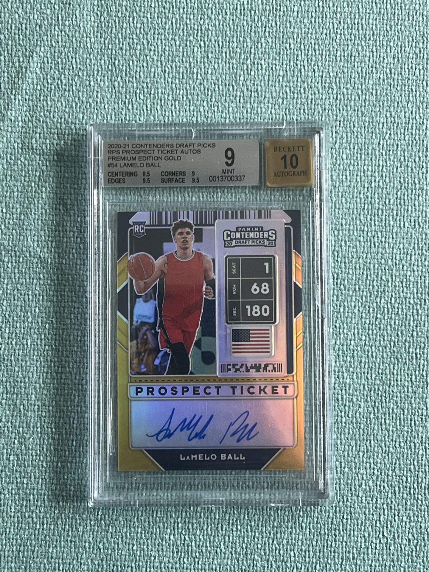 2020 Contenders Draft Picks Rps Prospects Ticket Auto Premium Edition Gold 54 Lamelo Ball 10 