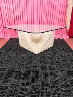 Post modern cream tessellated triangular coffee table