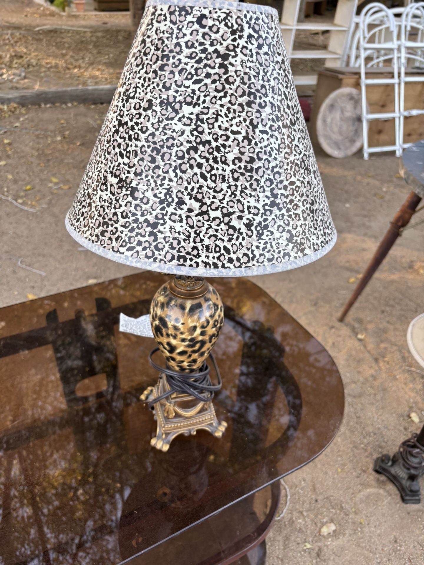 Small Animal Print Table Lamp