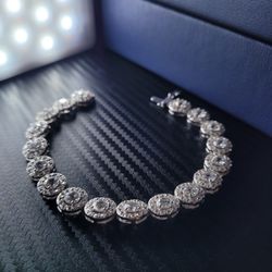 Lab Grown 925 Silver Bracelet [NEW WITH BOX AND BAG]