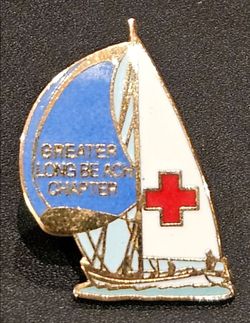 Vintage American Red Cross Long Beach California Chapter Lapel Pin