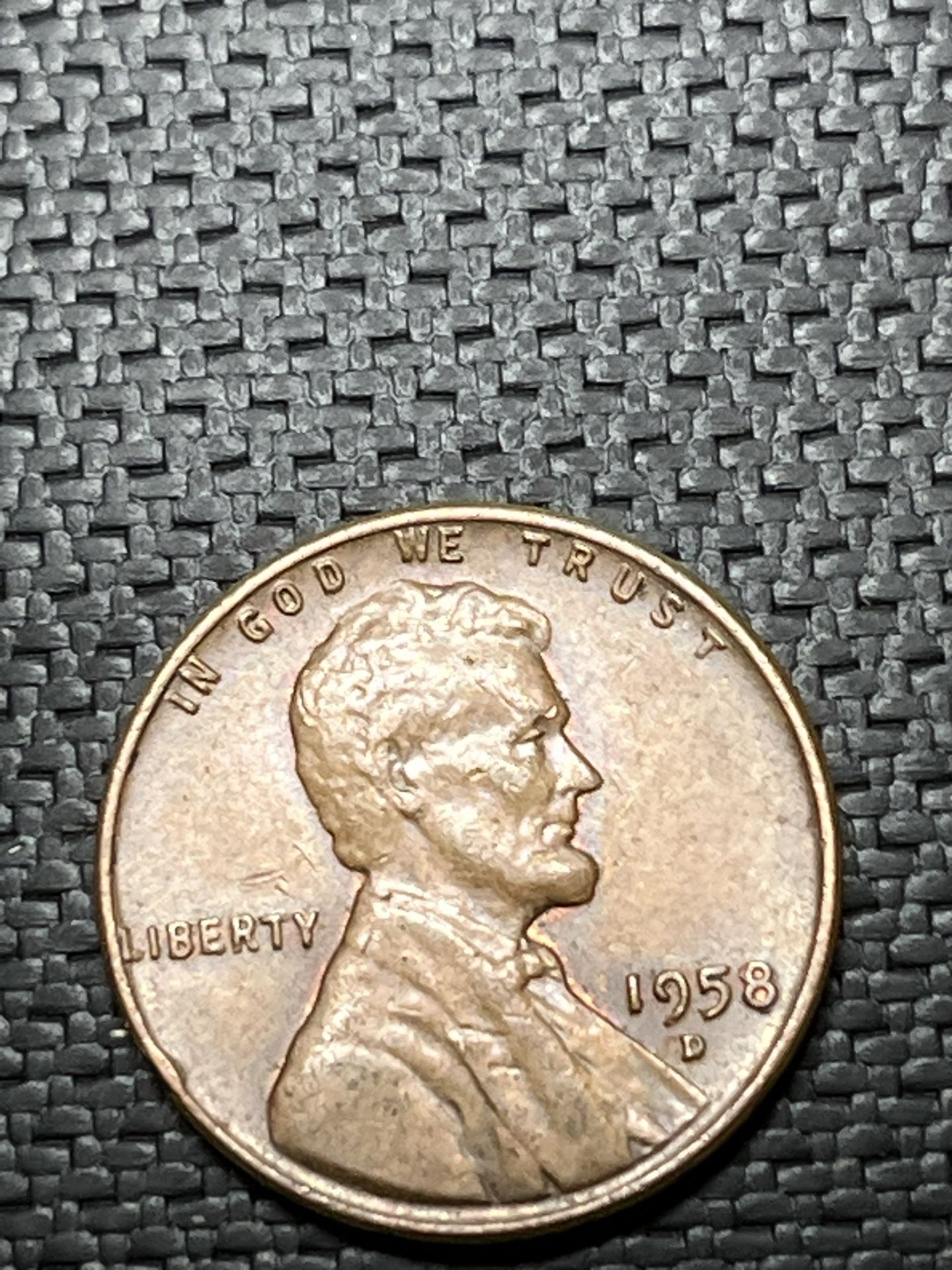 1958 D Lincoln Wheat Cent Penny Coin 