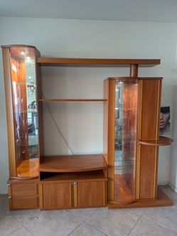 "Vintage 2000s Alf Italia 'Olga' 5-Piece Modular Wall Unit - Cherry Wood"