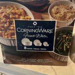 Corningware 8 Piece Set In French White-brand New 