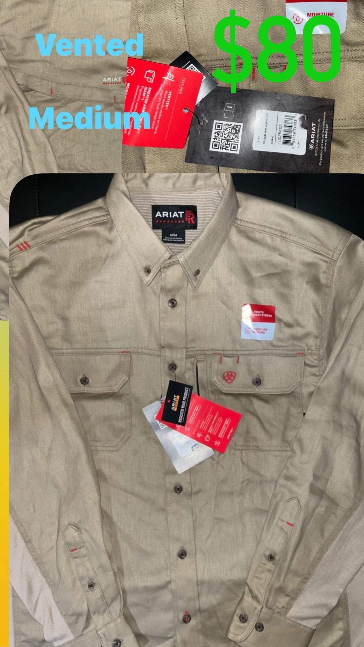 Ariat vented FRC Shirt Medium $80 each