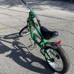 Green Schwinn Stingray Chopper Bike