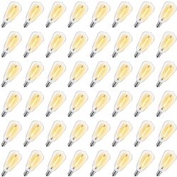 Brand new 48 Pack ST38 LED Replacement String Light Bulbs, 1Watt Equivalent to 7Watt Traditional Bulb, Shatterproof E12 LED Bulb for Outdoor Patio Gar