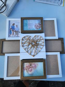 Rustic Collage Photo Frame with Heart Detail