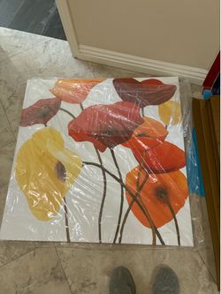 Poppies Painting 35” x 35” New In Box