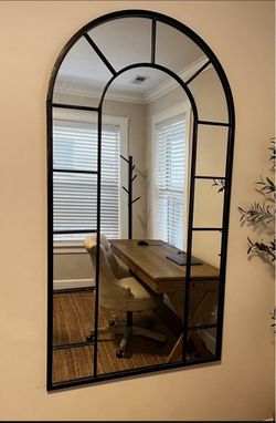 Arch windowpane mirror 60x32