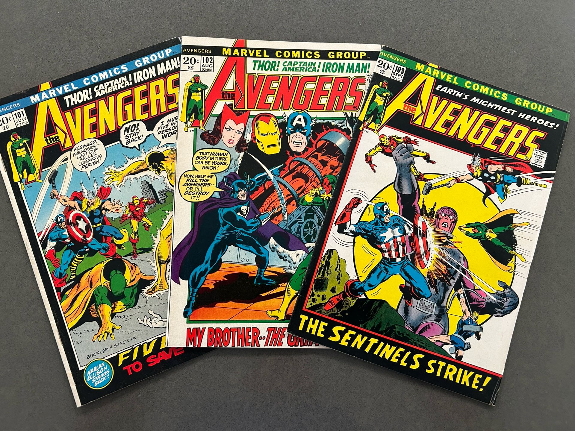 The Avengers 101 102 103 Grim Reaper Wonder Man Harlan Ellison Great Mid-grade Books Marvel MCU