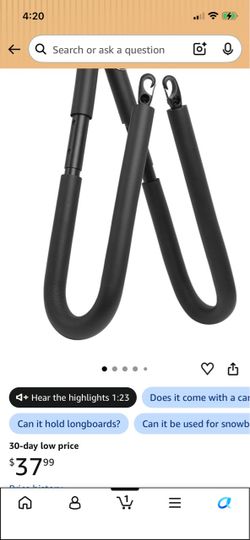 Surfboard Bike Rack, Adjustable Bike Surfboard Carrier Bracket, Fits Boards Up to 8 FT, Compatible with Short Boards, Boogie Boards, Snowboards