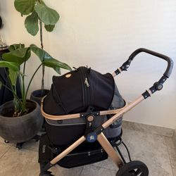 HPZ™ PET ROVER PRIME Luxury 3-In-1 Stroller For Small/Medium Dogs, Cats And Pets (Black)