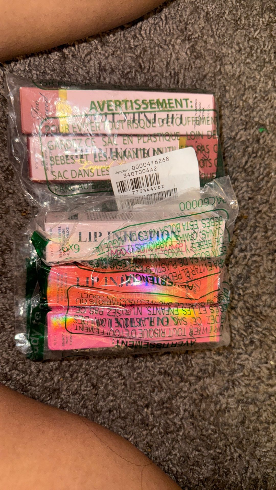 5 Set Of Too Faced Lip Injection Gloss & Lip stain