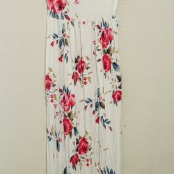 VIISHOW Floral Maxi Dress Short Sleeve Pockets 