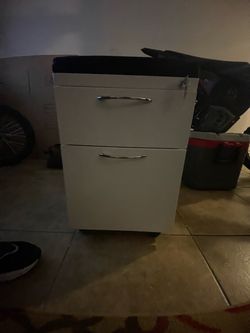 White 2-Drawer Mobile File Cabinet