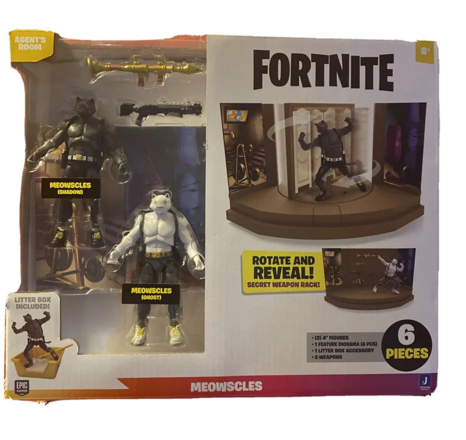 NEW FORTNITE AGENT'S ROOM MEOWSCLES GHOST & SHADOW SET 4” Figures Epic Games