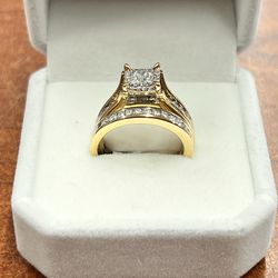 Diamond Solitaire Women’s 10K Yellow Gold Rings Size 7