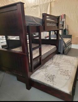 Bunk Beds / Literas Twin Twin Twin Madera 100% Pinewood