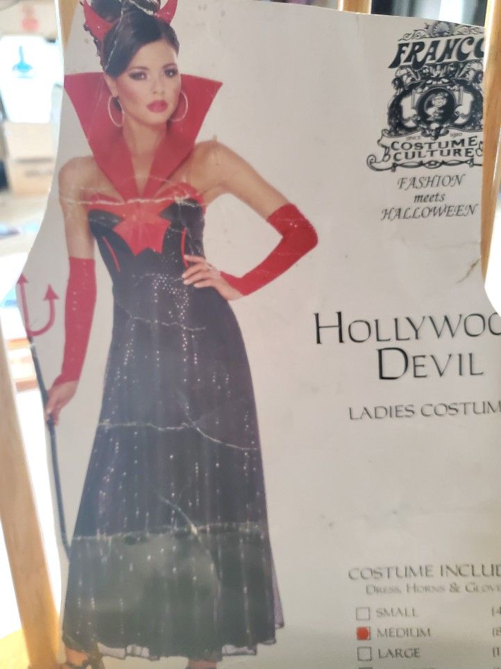 New Hollywood Devil Costume Size Med
