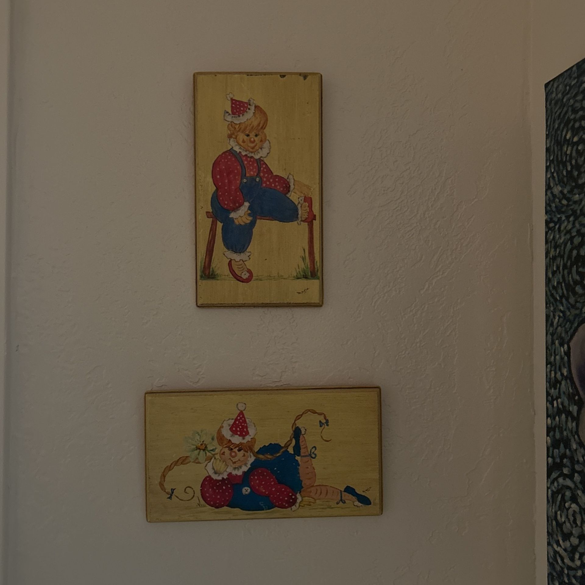 Vintage Clown Paintings On Wood