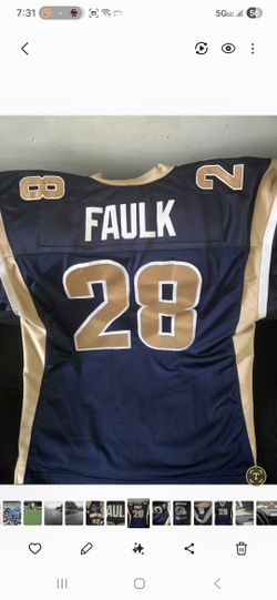Marshall Faulk Reebok Authentic NFL St. Louis Rams #28 Jersey Sz 54 Stitched