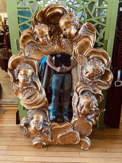 Gorgeous Cherub Frame w/ Skull Shaped Mirror in the Italian Renaissance Style