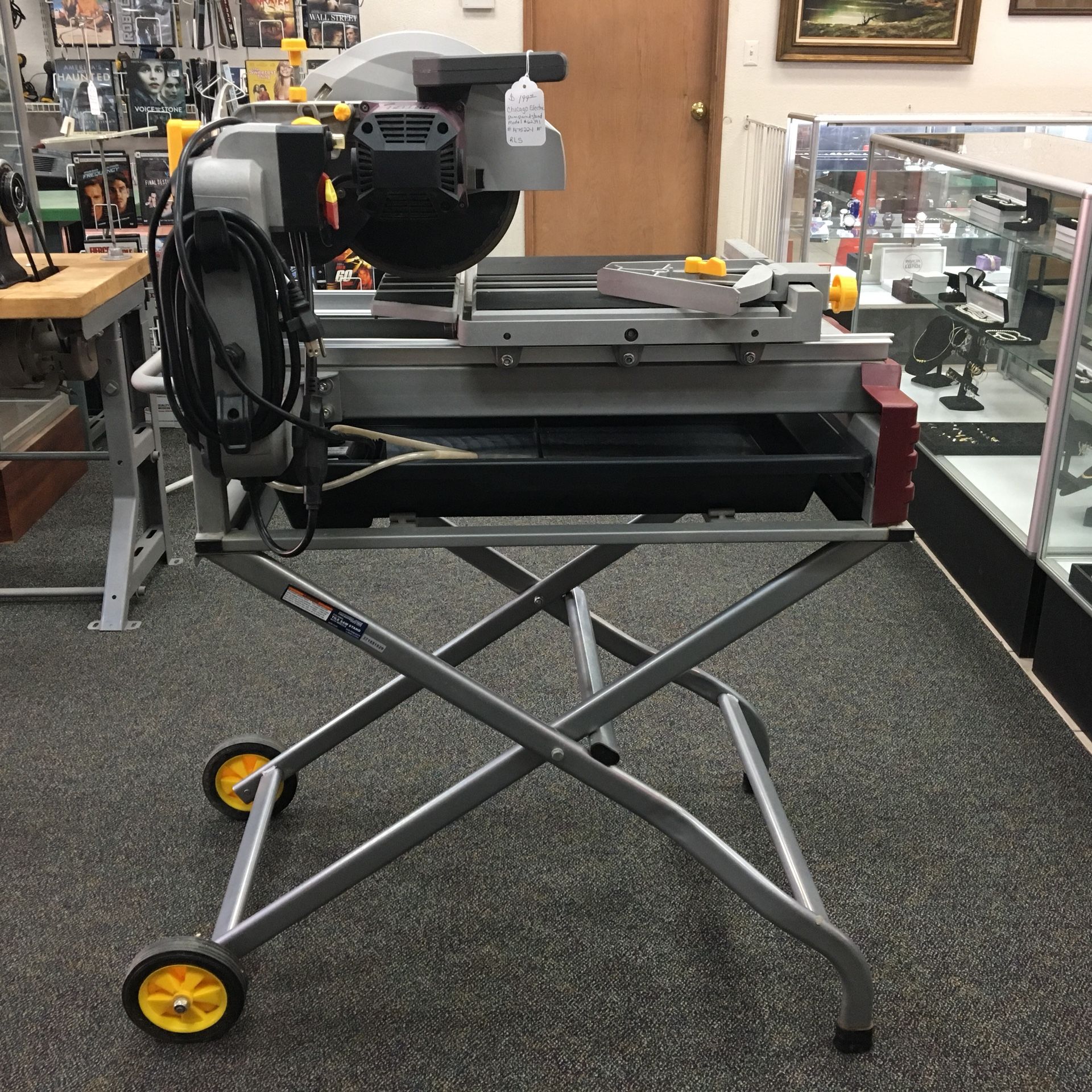 Chicago Electric 10” Industrial Tile/Brick Saw 62391 with Tray and