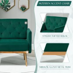 💚Modern Velvet Accent Chair, Upholstered Single Sofa Arm Chair 