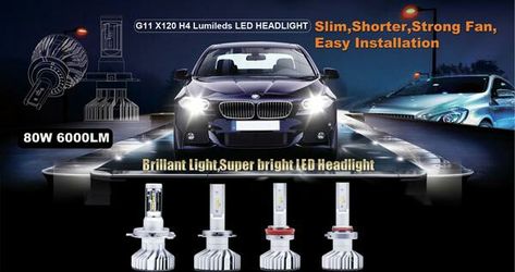 Led headlight bulb ' hid lights conversion kit- any fog or headlight Chevy SilverAdo nissan titan armada honda etc 9006 h7 h4 9007 h9 h13 9008 h1 9005
