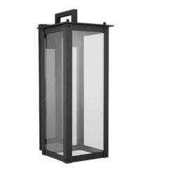 21 In Tall Black Outdoor Light With Clear Glass