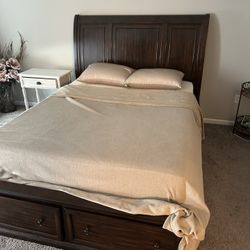 Chocolate Brown Sleigh Bed & Mattress