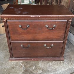 Cherry wood file cabinet