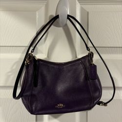 Coach Leather Purple Hobo Crossbody Bag