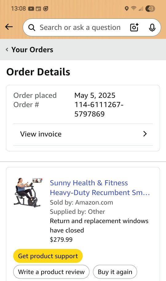 Sunny Health Exercise Bike