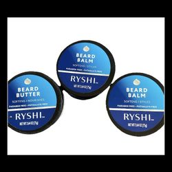 3 NEW Ryshi Beard Butter Softens Nourishes 2.64oz Paraben Phthalate Free. 
