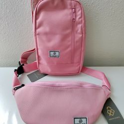 Pink Street Level Pink Fanny Pack & Sling Bag New