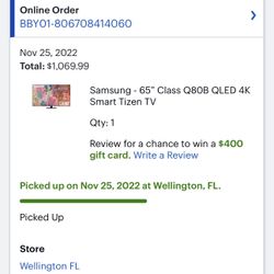 Samsung - 65” Q80B Qled