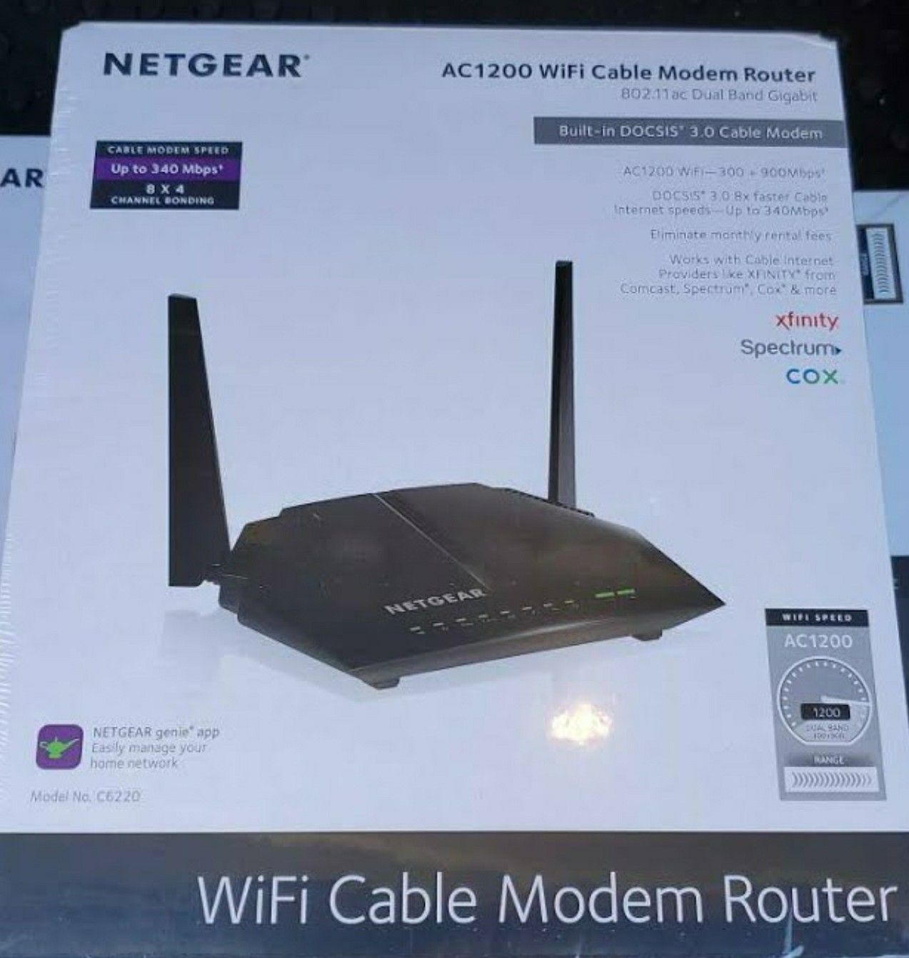 NETGEAR Cable Modem WiFi Router Combo C6220 - Compatible with all Cable Providers including Xfinity by Comcast| For Cable Plans Up to 200 Mbps