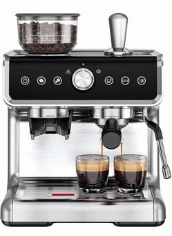 EUHOMY Espresso Machine with Grinder, 20 Bar Coffee Maker with Milk Frother Steam Wand, Professional Expresso Coffee Machines with Removable Water Tan