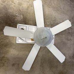 White 54” Ceiling Fan With Light