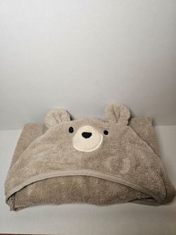 100% Organic Cotton Terry Kids Hooded Bath Towel with Bear Design Age 0-12 Month