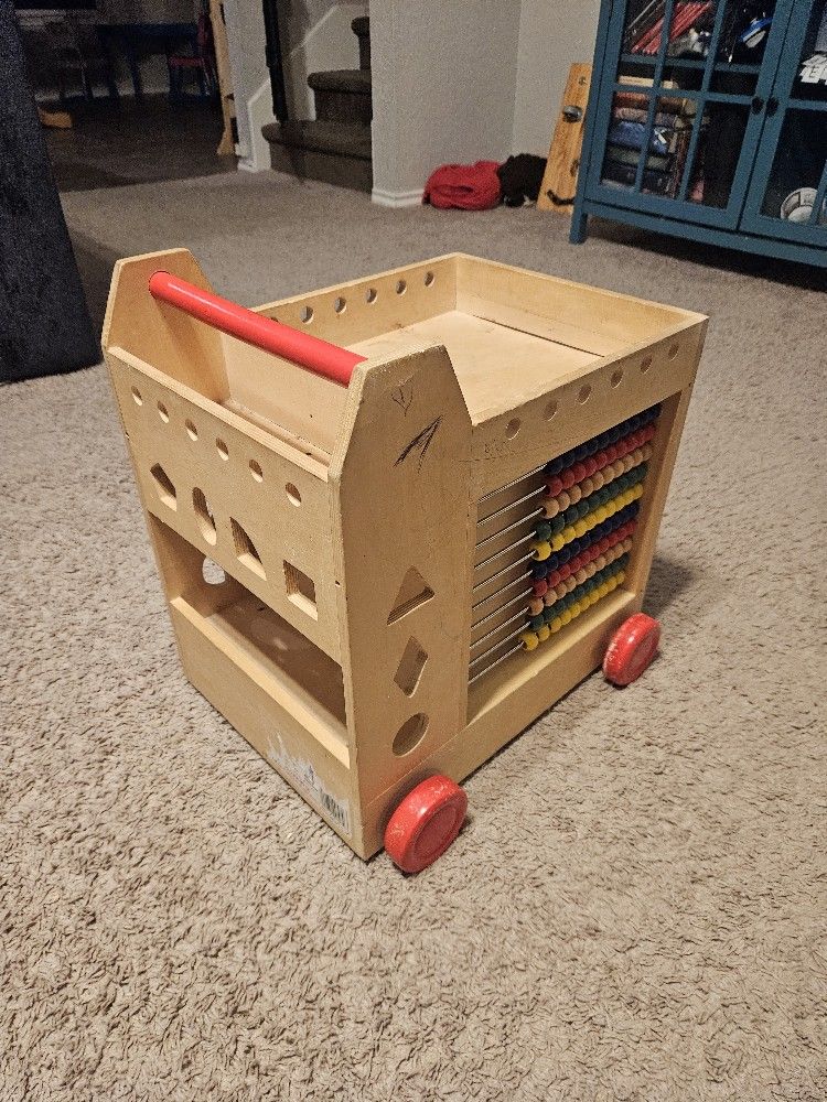 Kids Wooden Push Cart / Baby Activity Center 