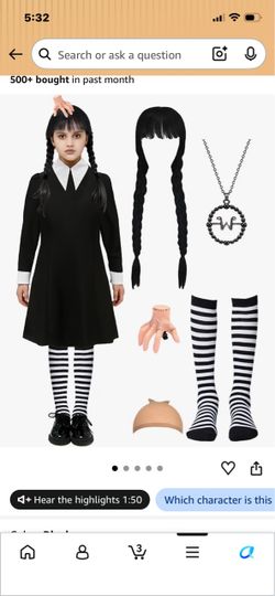 Wednesday kids costume