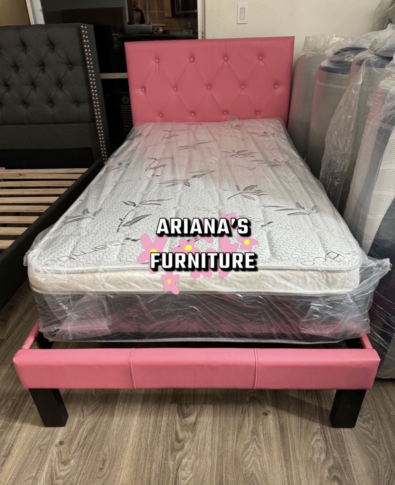 Twin Size Bed Frame With Pillow Top Mattress Including