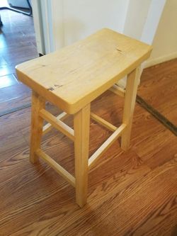 Solid wood stool