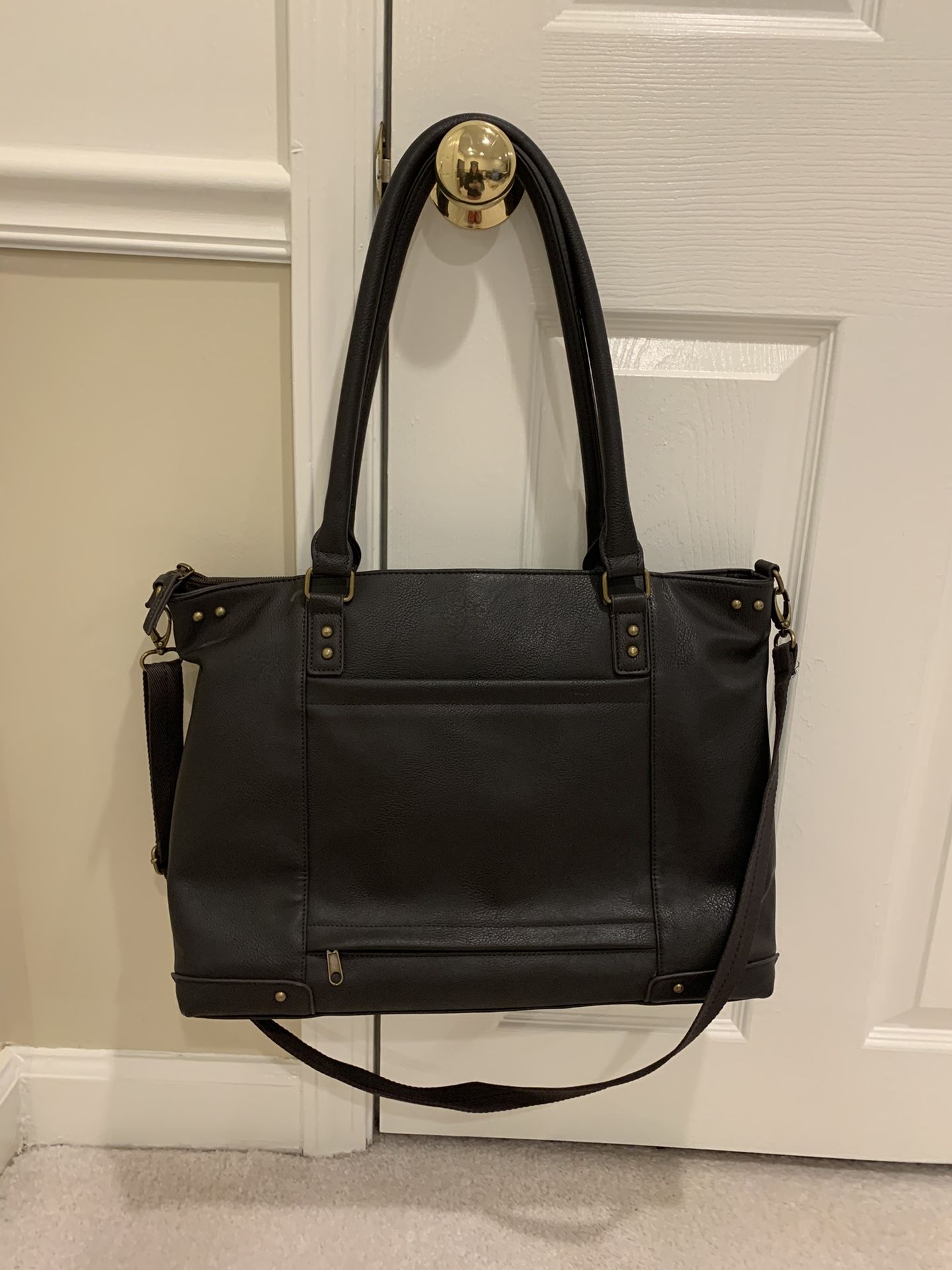 Quality Dark Brown Leather Tote Bag