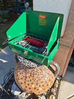 Vintage Coleman 2 burner camp stove 80 firm no less see pictures for details specs