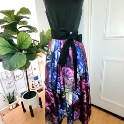 Satin gown floor length with side pockets