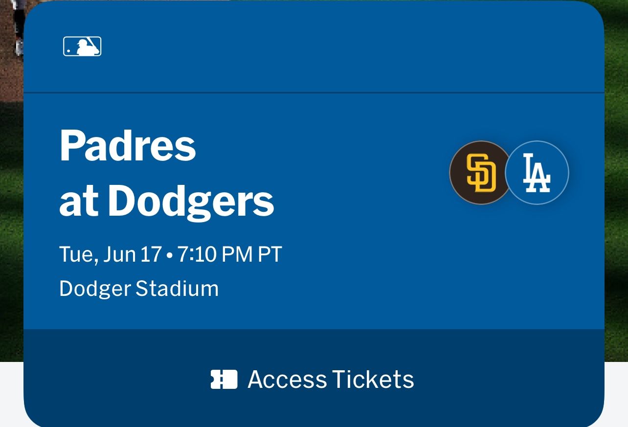 Dodgers vs Padres Tickets